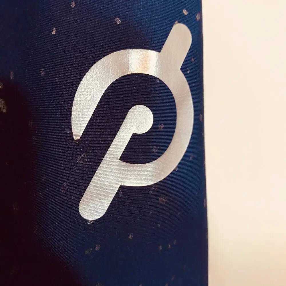 Peloton Show Up Sparkle Shiny Flex Cycling Leggings Blue Silver Speckle Sz S